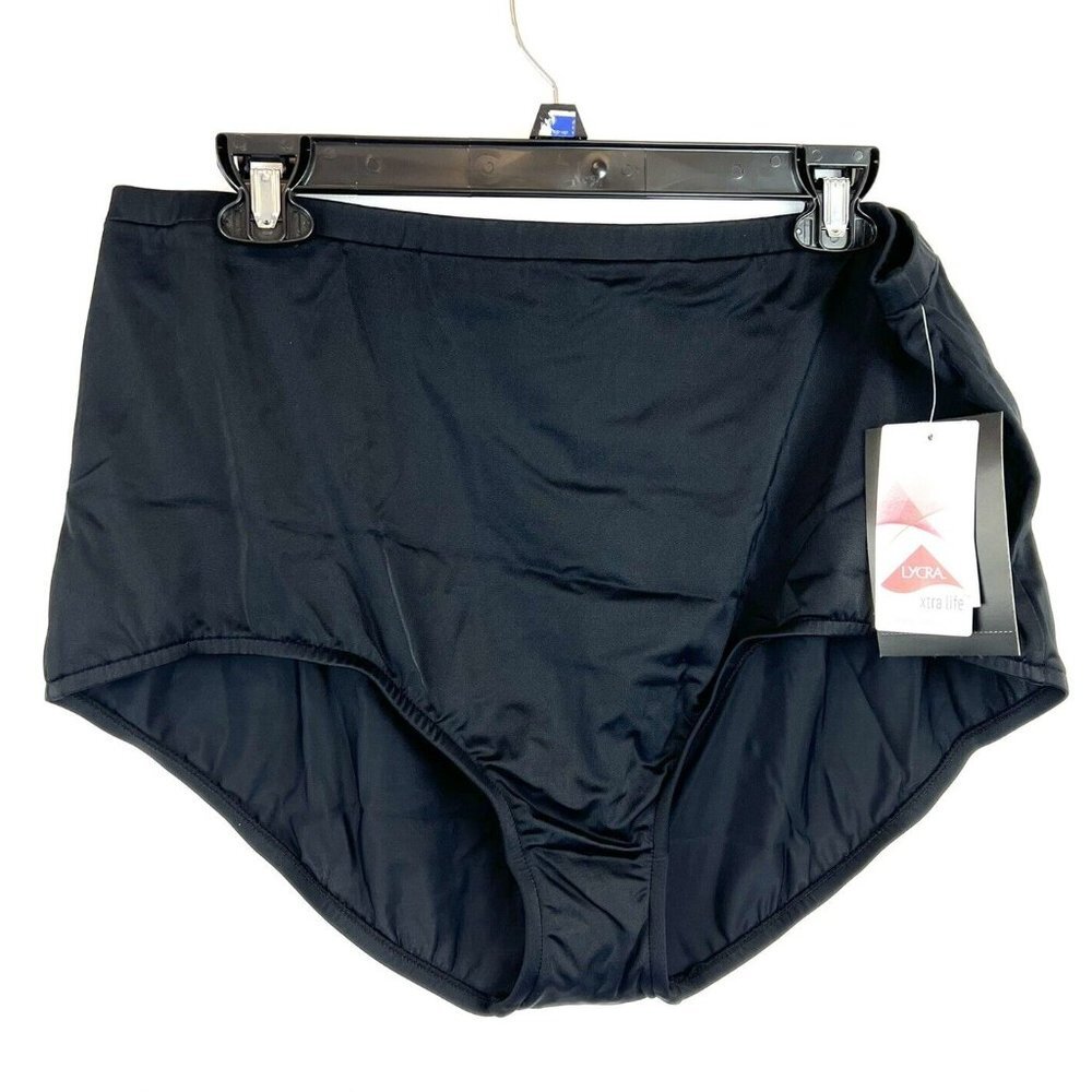 Maxine Of Hollywood Women’s High Waist Black Bikini Brief Bottom Plus Size 18